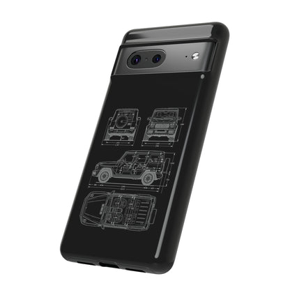 "Wagon Blueprint" Premium Quality Phone Case