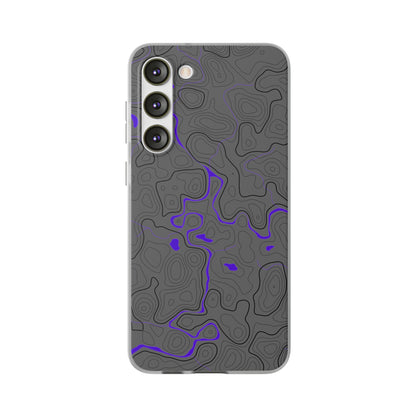 "Black Purple Topography" High Quality Phone Case