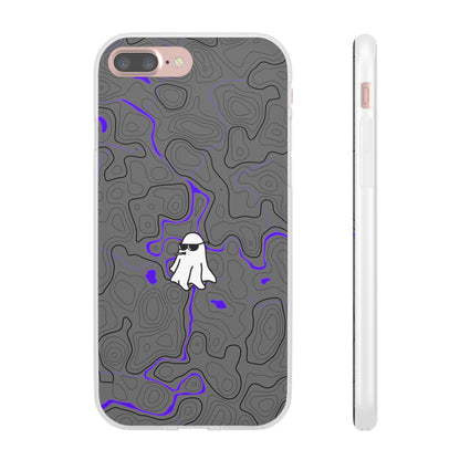 "Black Purple Topography with Ghost" High Quality  Phone Case