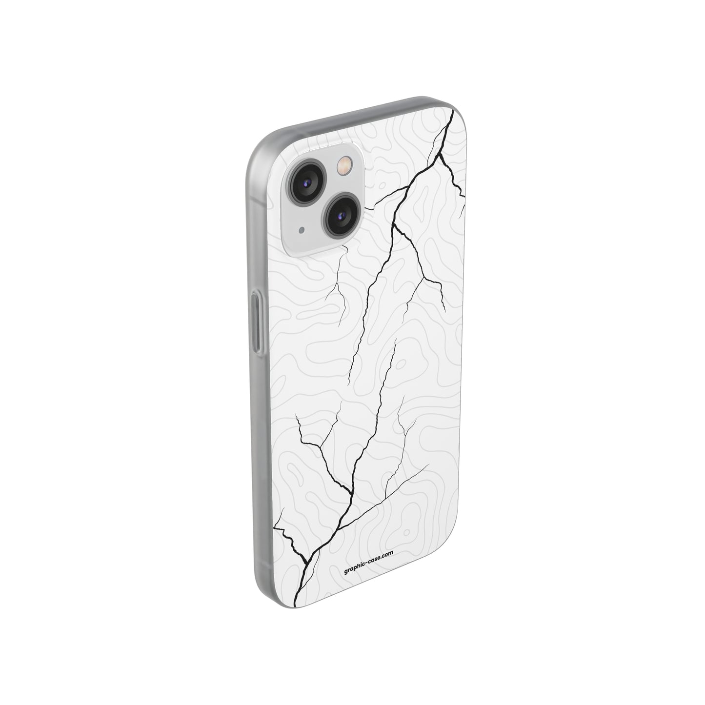 "Lightning and Topography White" High Quality Phone Case