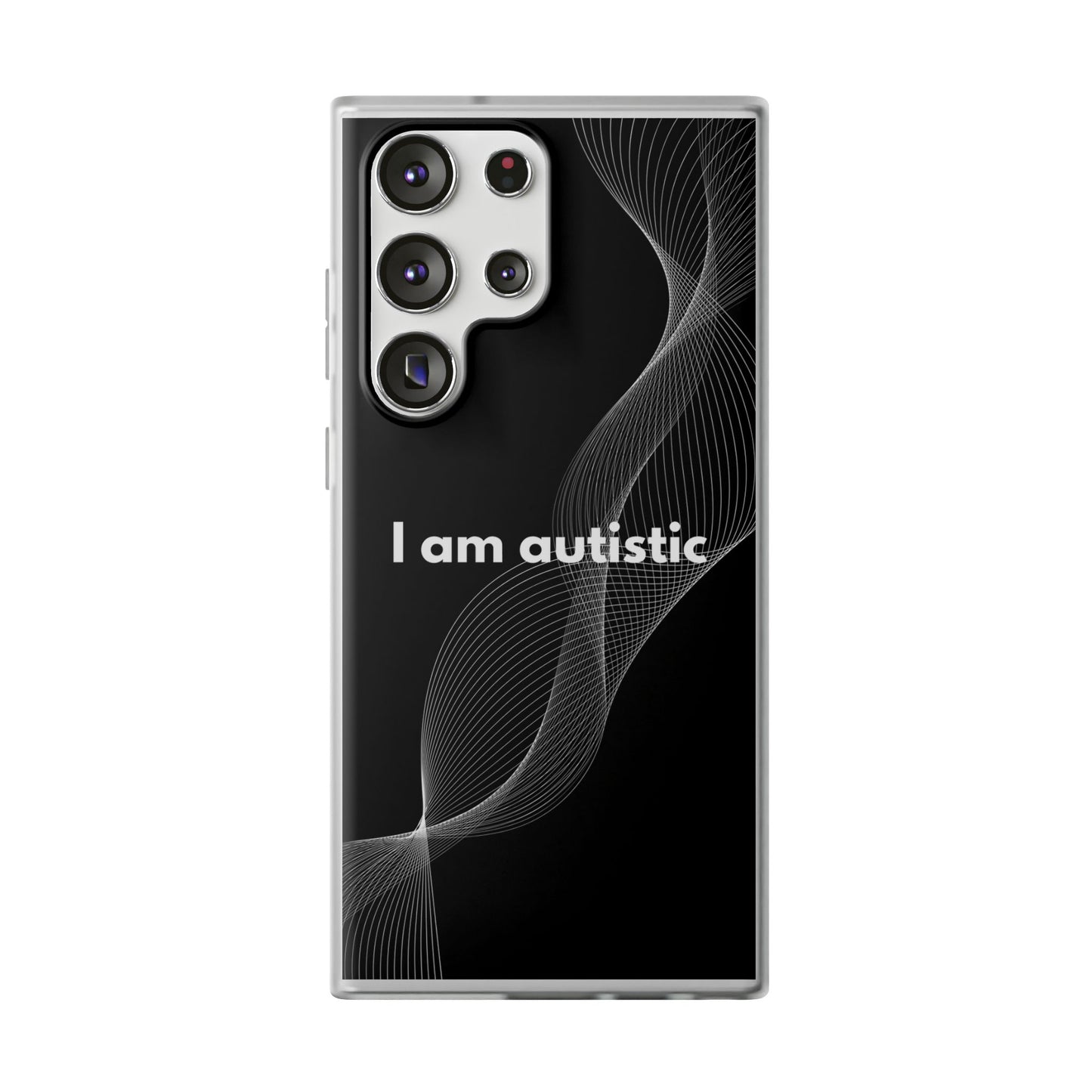 "I am autistic -black version" High Quality Phone Case