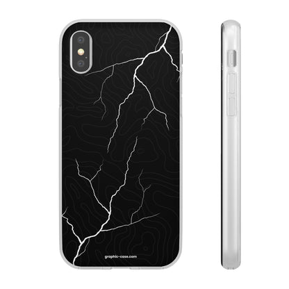 "Lightning and Topography Black" High Quality Phone Case