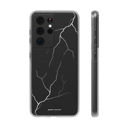 "Lightning and Topography Black" High Quality Phone Case