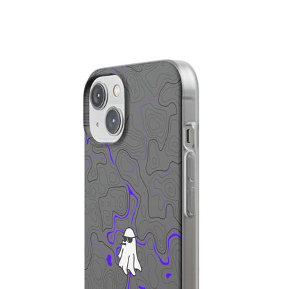 "Black Purple Topography with Ghost" High Quality  Phone Case