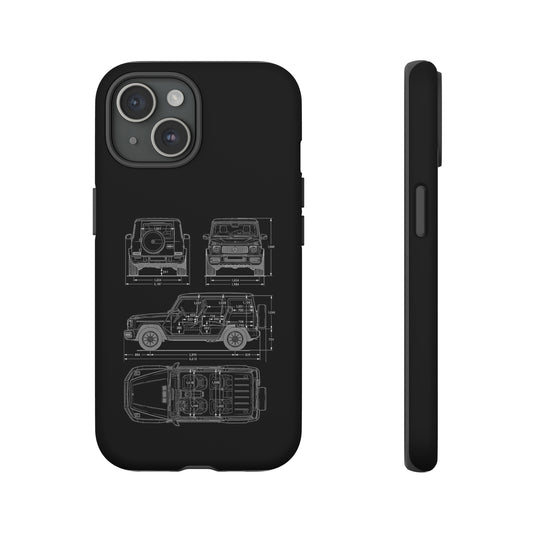 "Wagon Blueprint" Premium Quality Phone Case