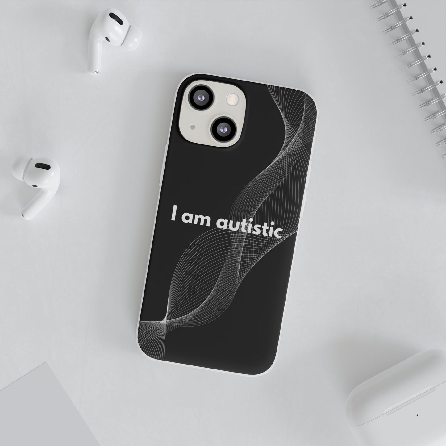 "I am autistic -black version" High Quality Phone Case