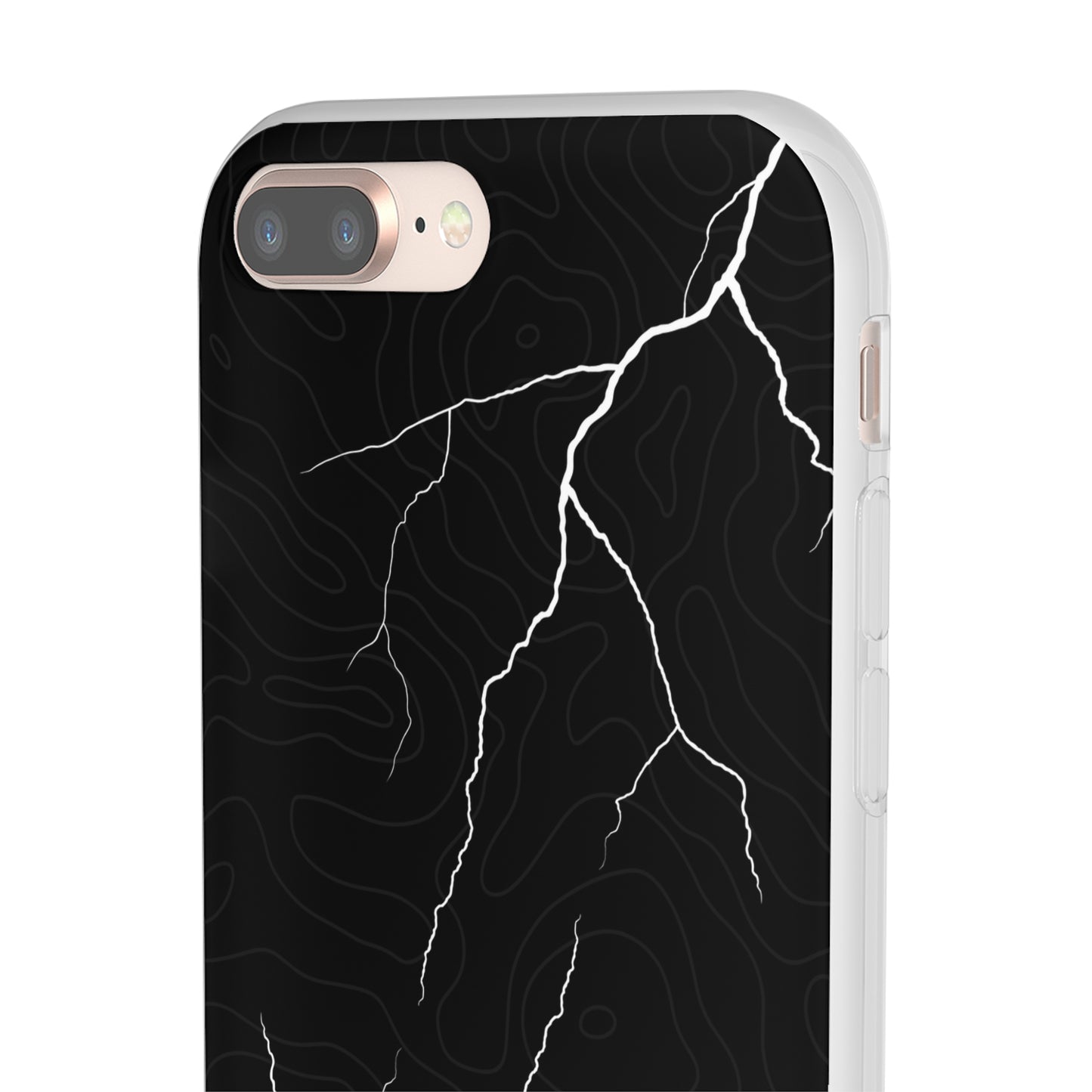 "Lightning and Topography Black" High Quality Phone Case