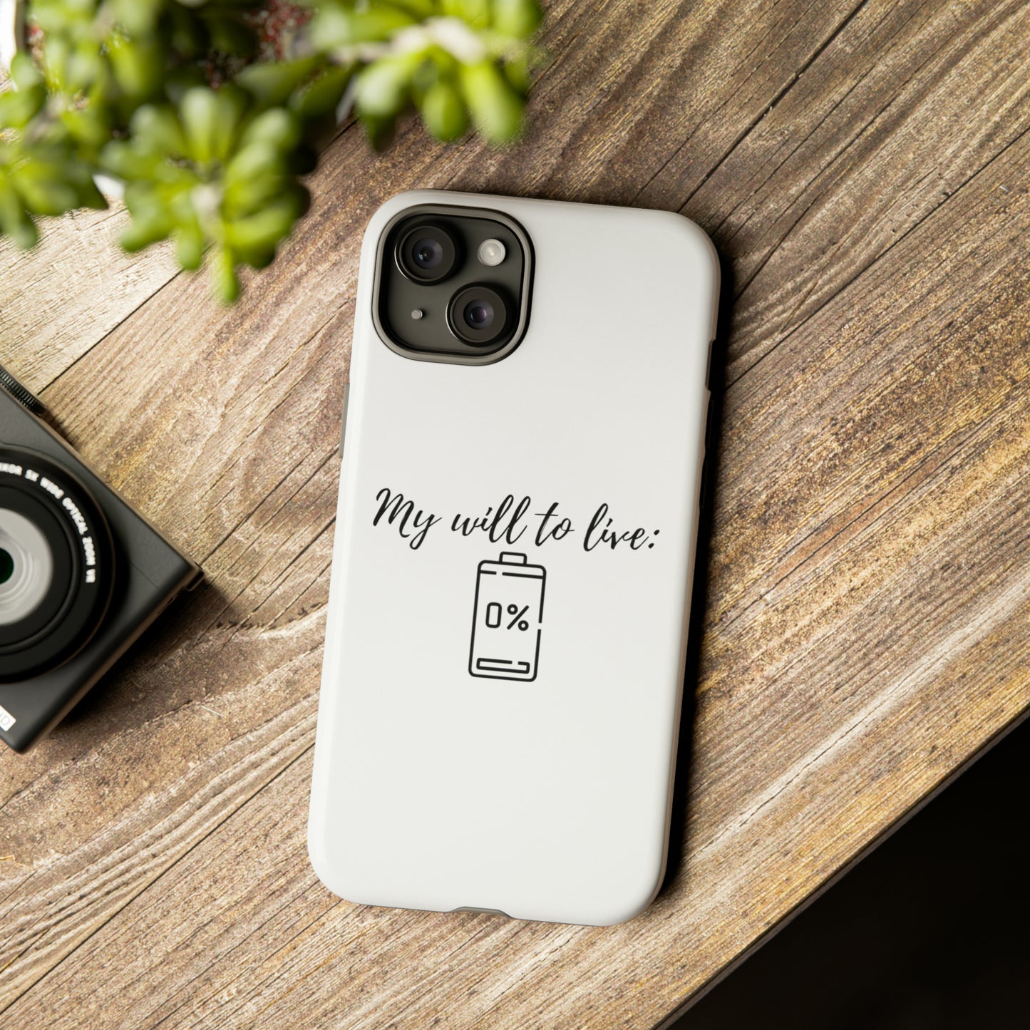 "My will to live: 0%" Premium Quality Phone Case