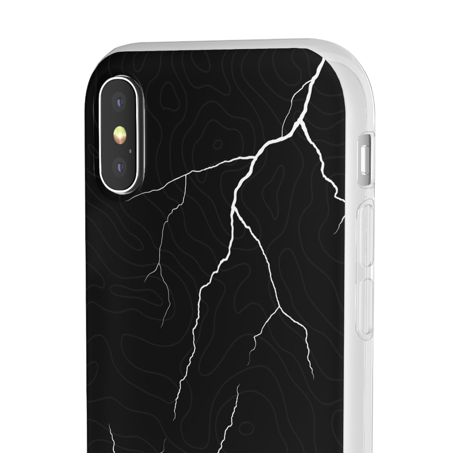 "Lightning and Topography Black" High Quality Phone Case