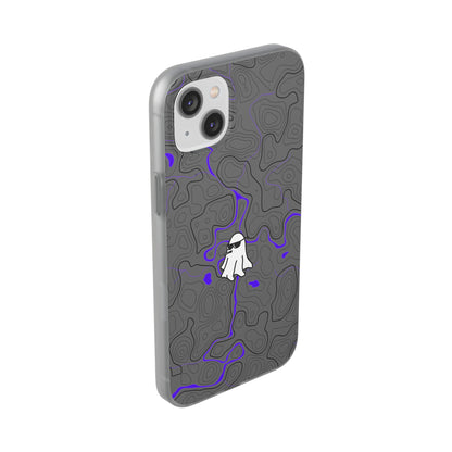 "Black Purple Topography with Ghost" High Quality  Phone Case