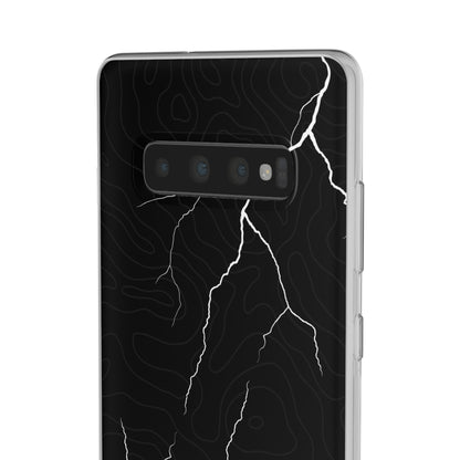 "Lightning and Topography Black" High Quality Phone Case