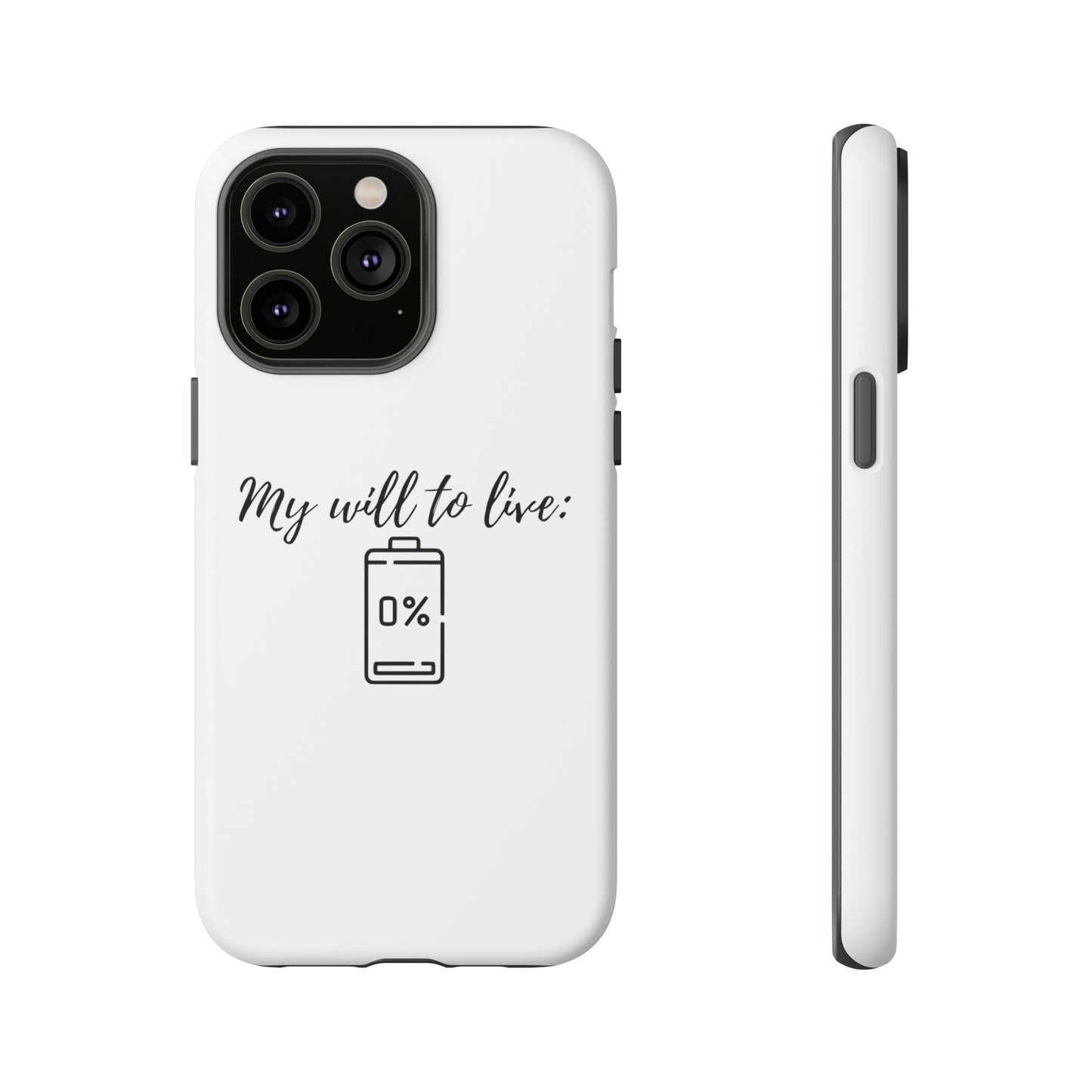 "My will to live: 0%" Premium Quality Phone Case