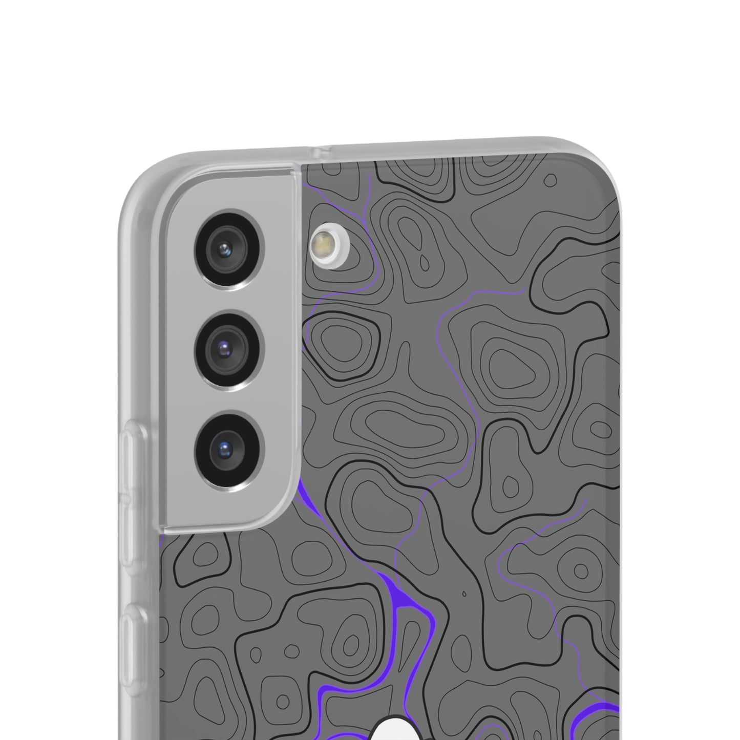 "Black Purple Topography with Ghost" High Quality  Phone Case