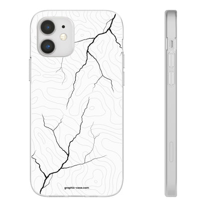 "Lightning and Topography White" High Quality Phone Case