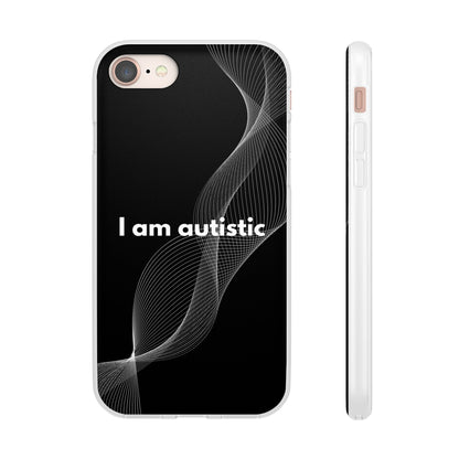 "I am autistic -black version" High Quality Phone Case