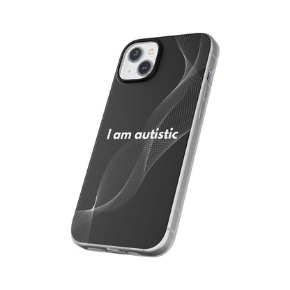 "I am autistic -black version" High Quality Phone Case