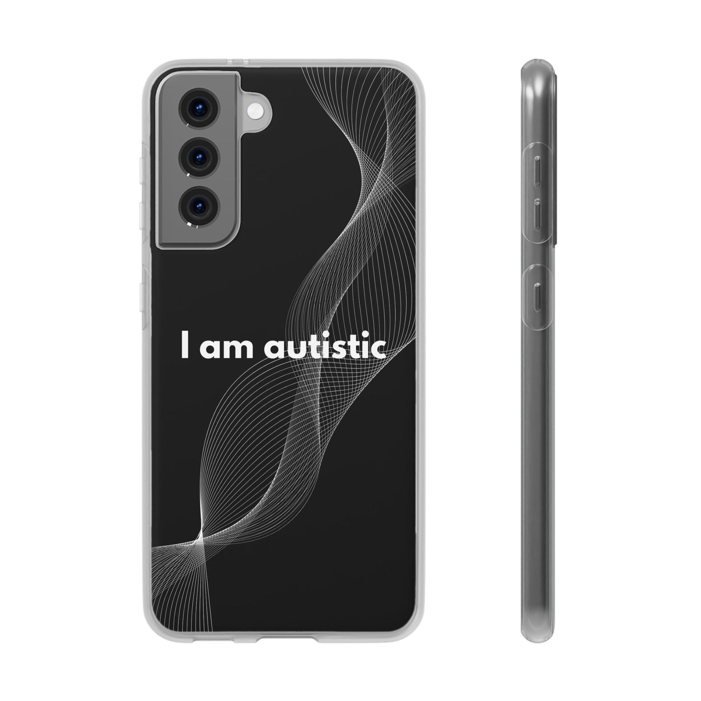 "I am autistic -black version" High Quality Phone Case