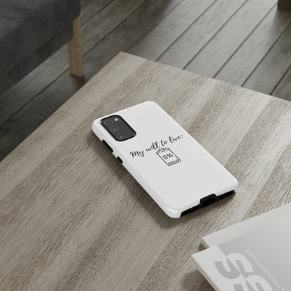 "My will to live: 0%" Premium Quality Phone Case