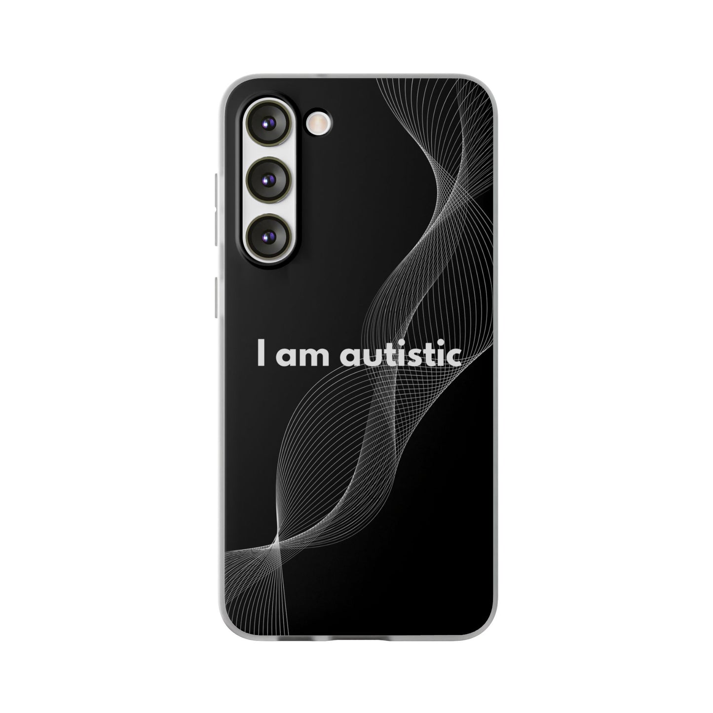 "I am autistic -black version" High Quality Phone Case