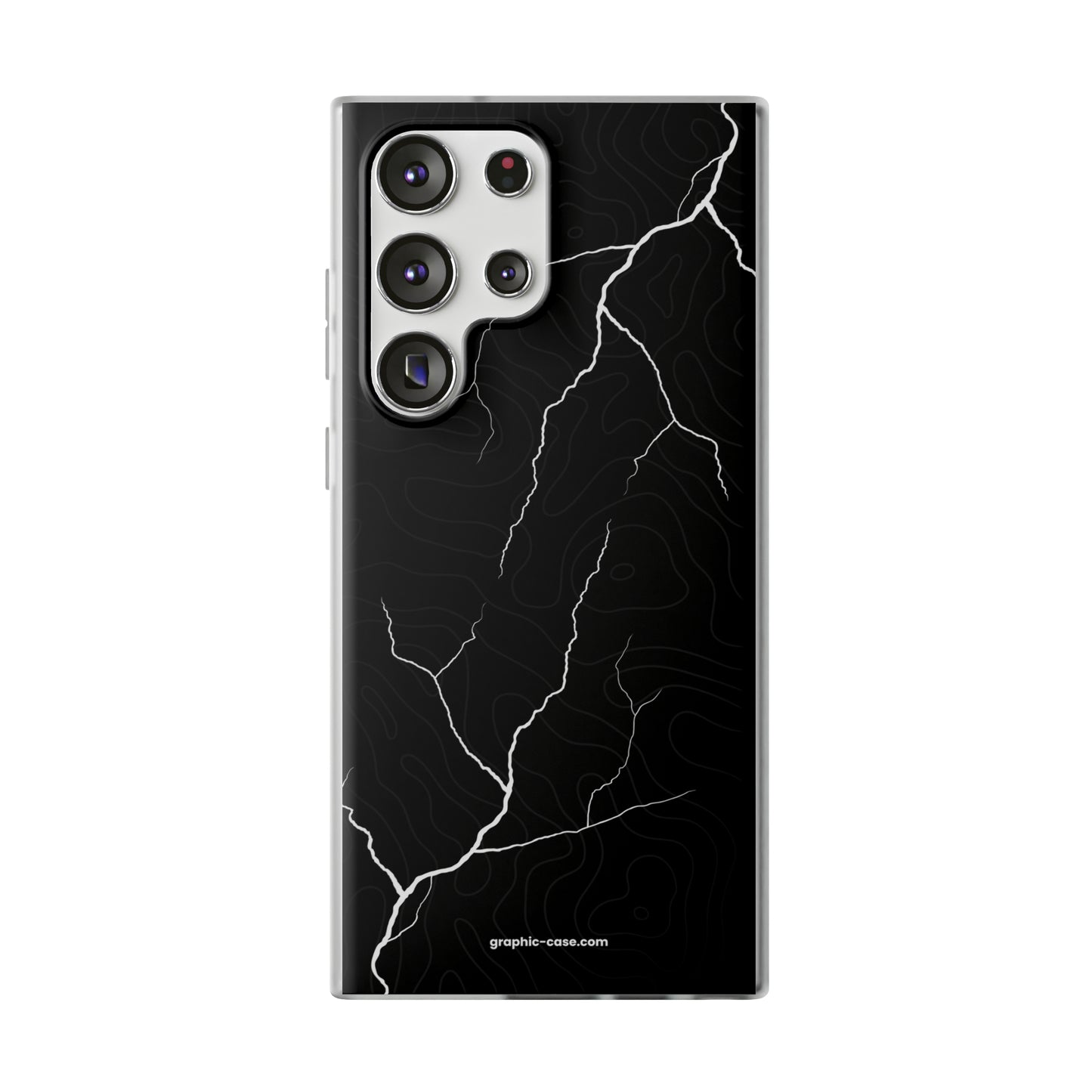 "Lightning and Topography Black" High Quality Phone Case