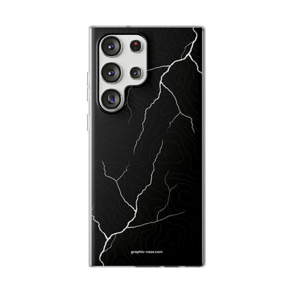 "Lightning and Topography Black" High Quality Phone Case