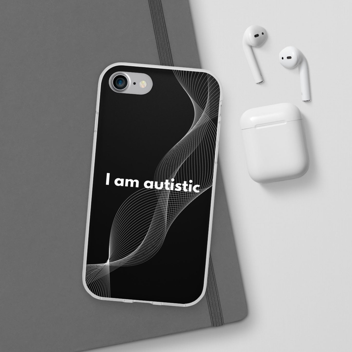 "I am autistic -black version" High Quality Phone Case