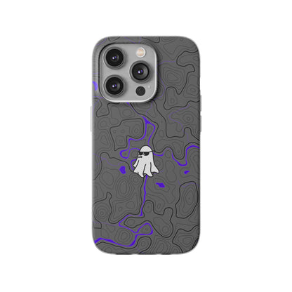 "Black Purple Topography with Ghost" High Quality  Phone Case