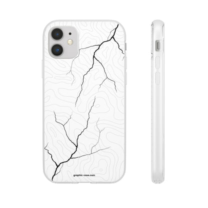 "Lightning and Topography White" High Quality Phone Case