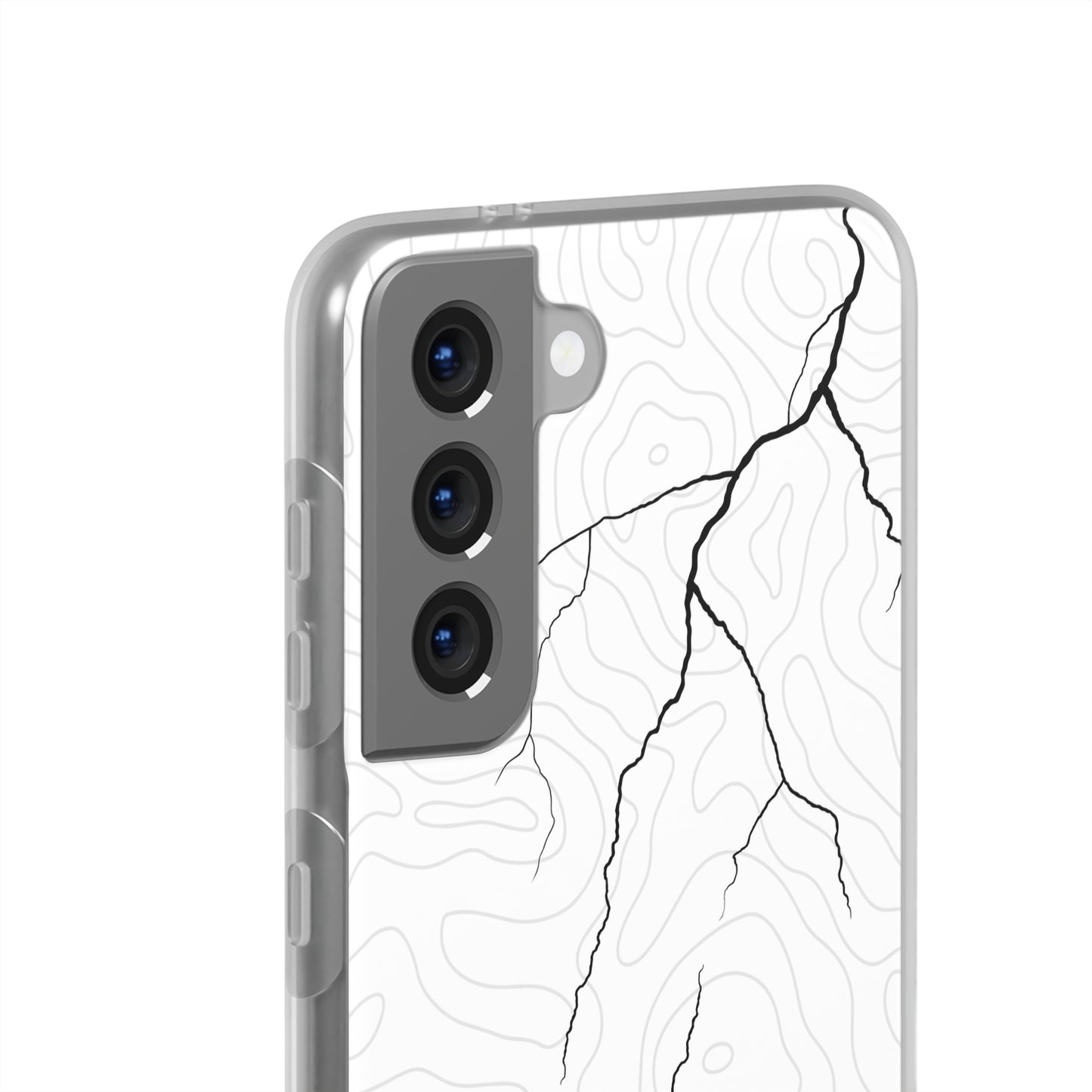 "Lightning and Topography White" High Quality Phone Case