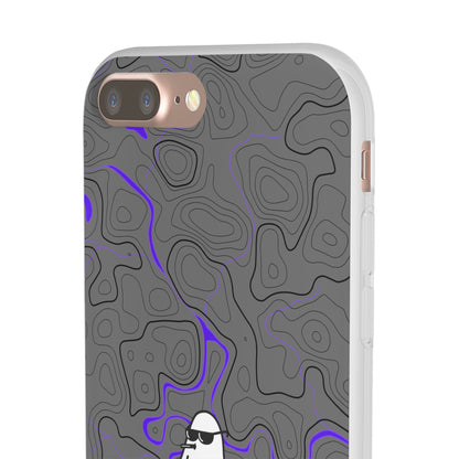 "Black Purple Topography with Ghost" High Quality  Phone Case