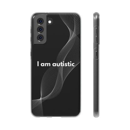 "I am autistic -black version" High Quality Phone Case