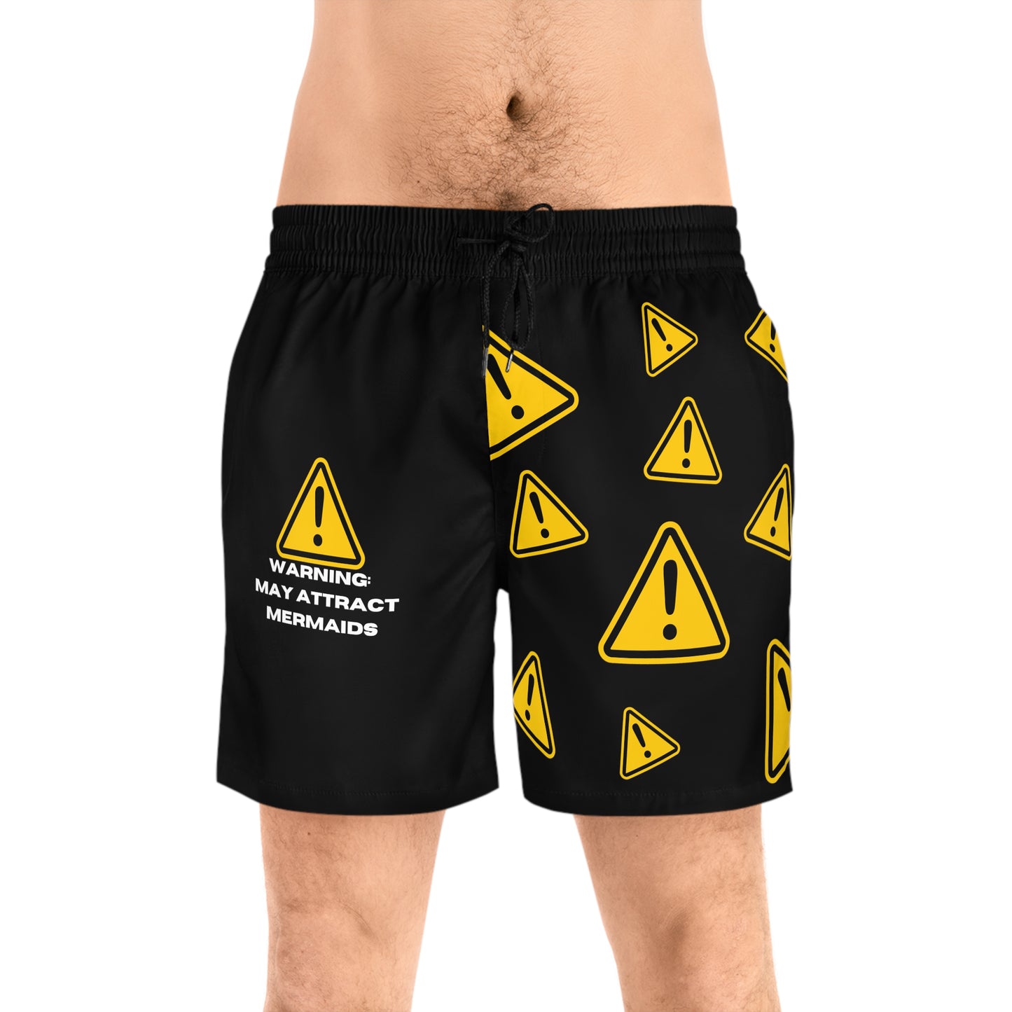 "Warning: may attract mermaids" Swim Shorts