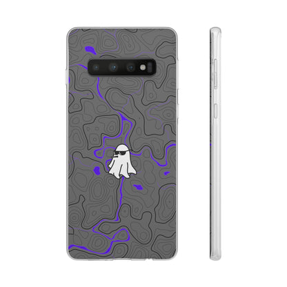 "Black Purple Topography with Ghost" High Quality  Phone Case