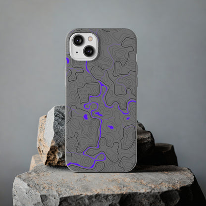 "Black Purple Topography" High Quality Phone Case