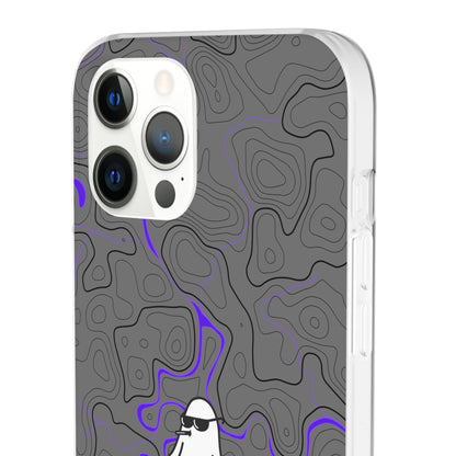 "Black Purple Topography with Ghost" High Quality  Phone Case