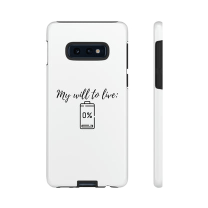 "My will to live: 0%" Premium Quality Phone Case