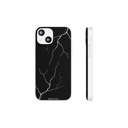 "Lightning and Topography Black" High Quality Phone Case