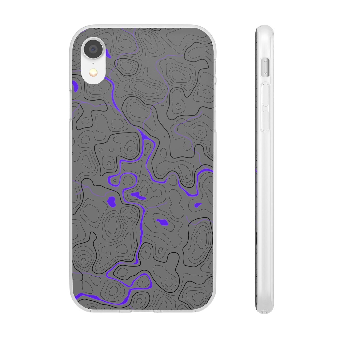 "Black Purple Topography" High Quality Phone Case