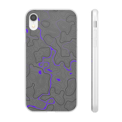 "Black Purple Topography" High Quality Phone Case