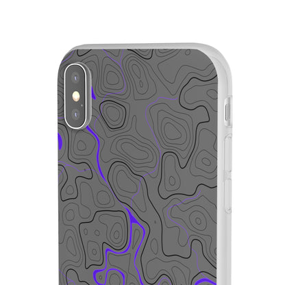 "Black Purple Topography" High Quality Phone Case