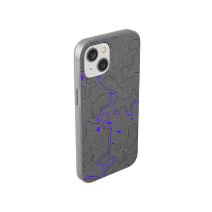 "Black Purple Topography" High Quality Phone Case