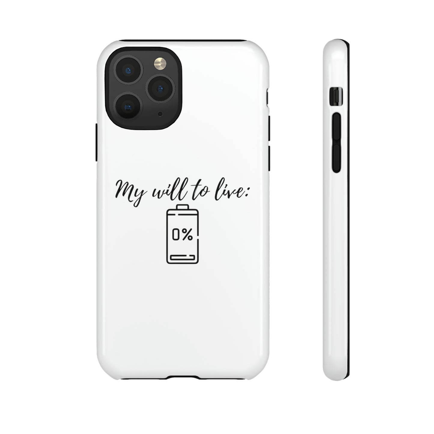 "My will to live: 0%" Premium Quality Phone Case