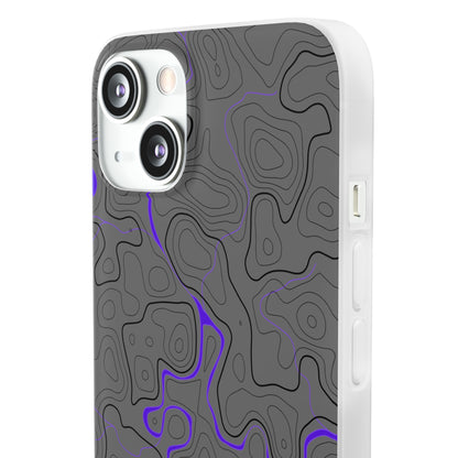 "Black Purple Topography" High Quality Phone Case