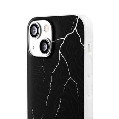 "Lightning and Topography Black" High Quality Phone Case