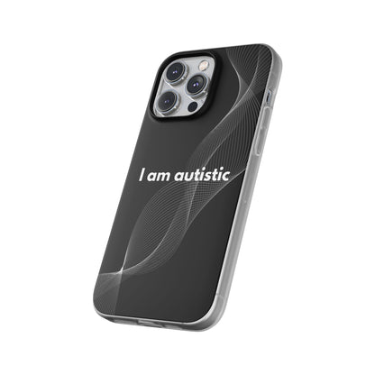 "I am autistic -black version" High Quality Phone Case