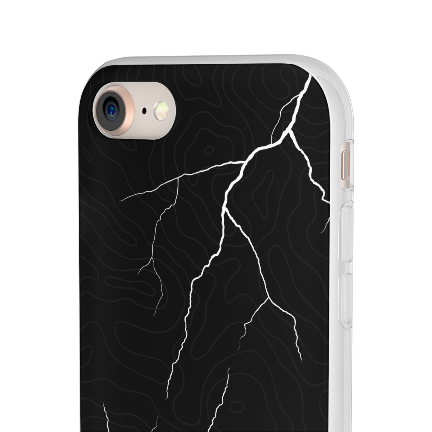 "Lightning and Topography Black" High Quality Phone Case