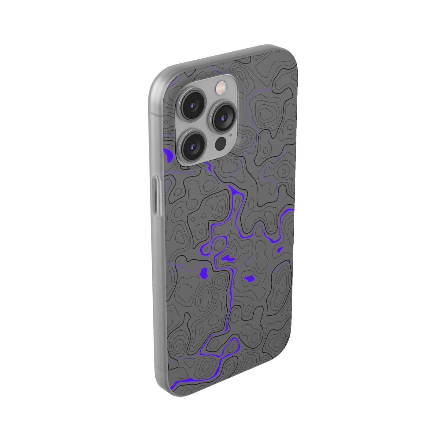 "Black Purple Topography" High Quality Phone Case