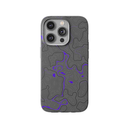 "Black Purple Topography" High Quality Phone Case