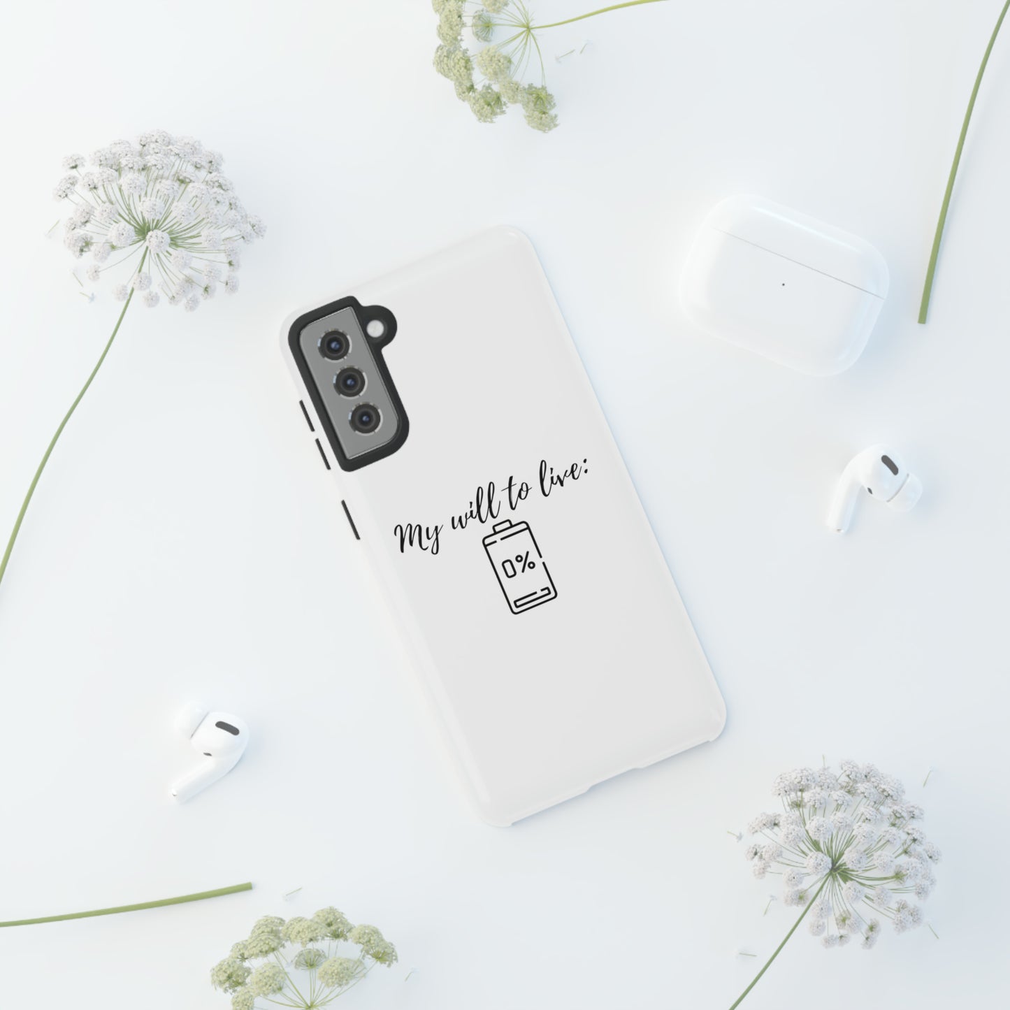 "My will to live: 0%" Premium Quality Phone Case