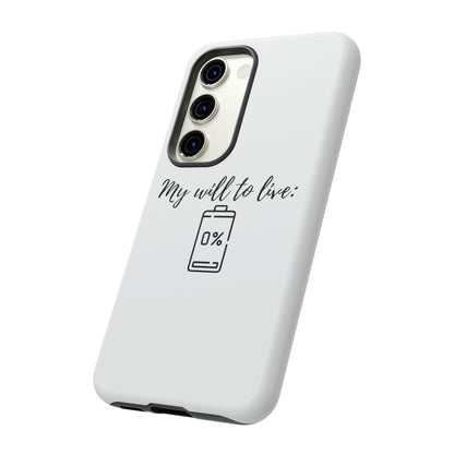 "My will to live: 0%" Premium Quality Phone Case